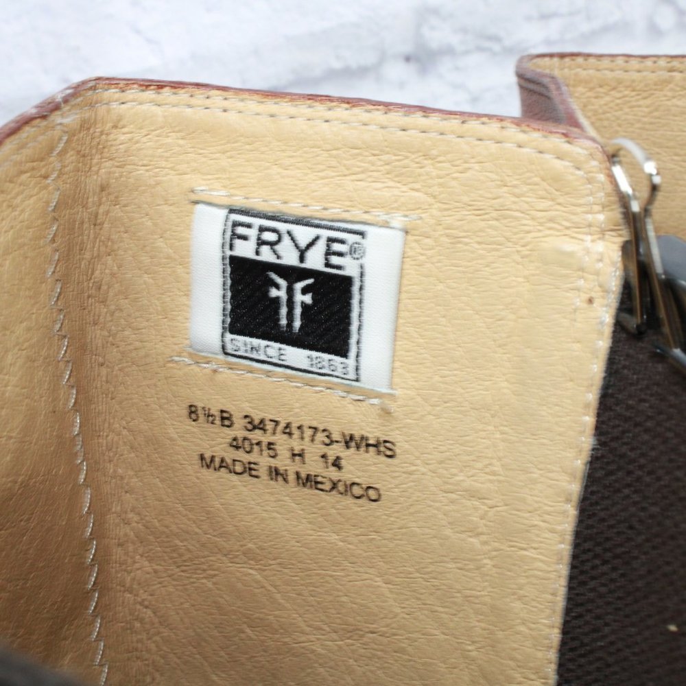 Frye Molly Tall Brown Leather Stretch Knee High Riding Boots Size 8.5 B - Picture 7 of 8